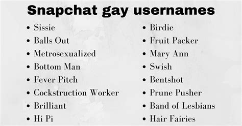 Snapchat Gay Usernames